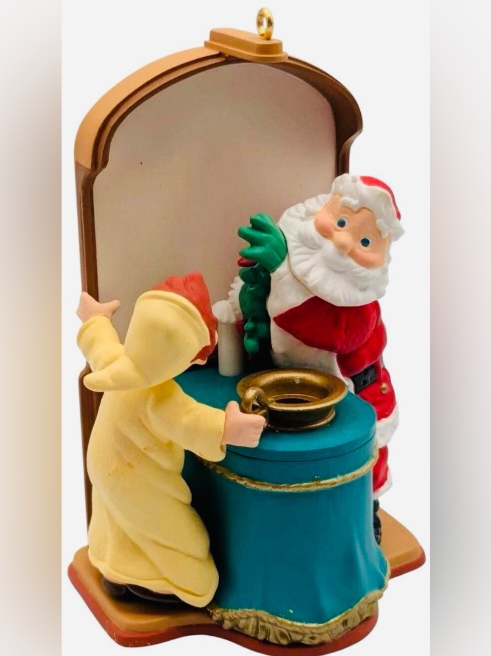 1998 Santa’s Show’n’ Tell Santa Claus Festive Santa and Child Holiday Hallmark